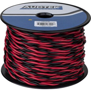 Main product image for Audtek TSW-R100 100 ft. 16 AWG Stranded OFC Twisted Speaker Hookup Wire Red/Black 101-260